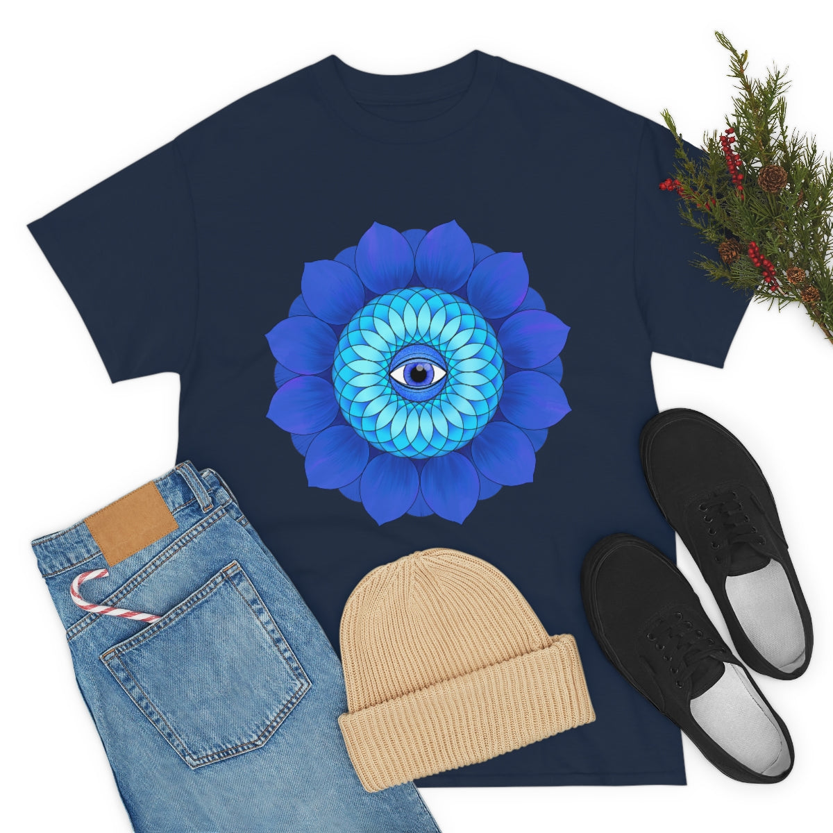 Mystic Blue Flower Cotton Shirt