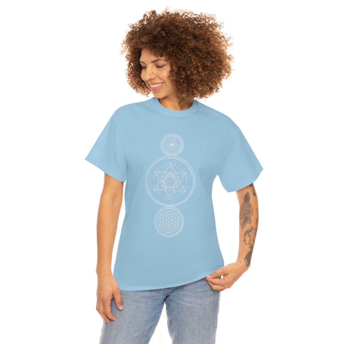Sacred Geometry Black Cotton Shirt