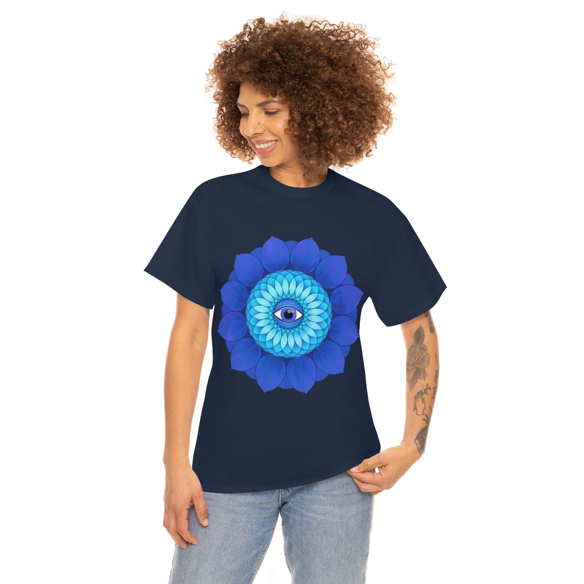 Mystic Blue Flower Cotton Shirt