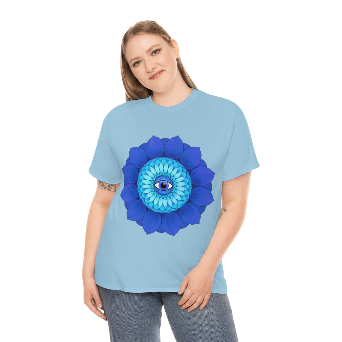 Mystic Blue Flower Cotton Shirt