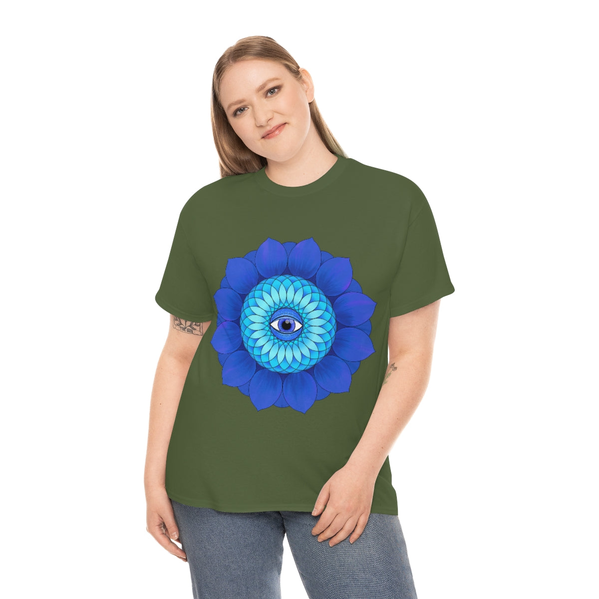 Mystic Blue Flower Cotton Shirt