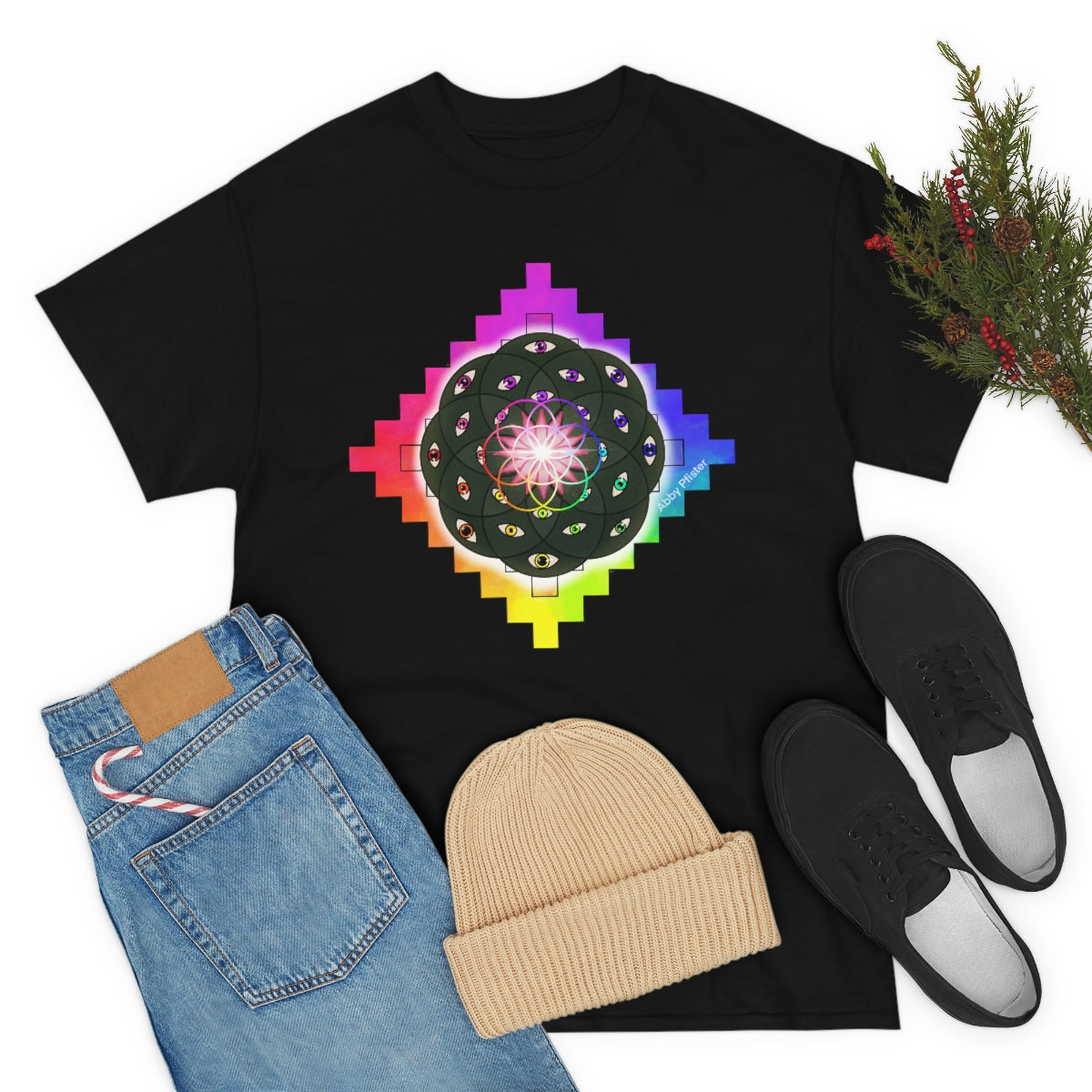 Geometric Cactus Heavy Cotton Tee