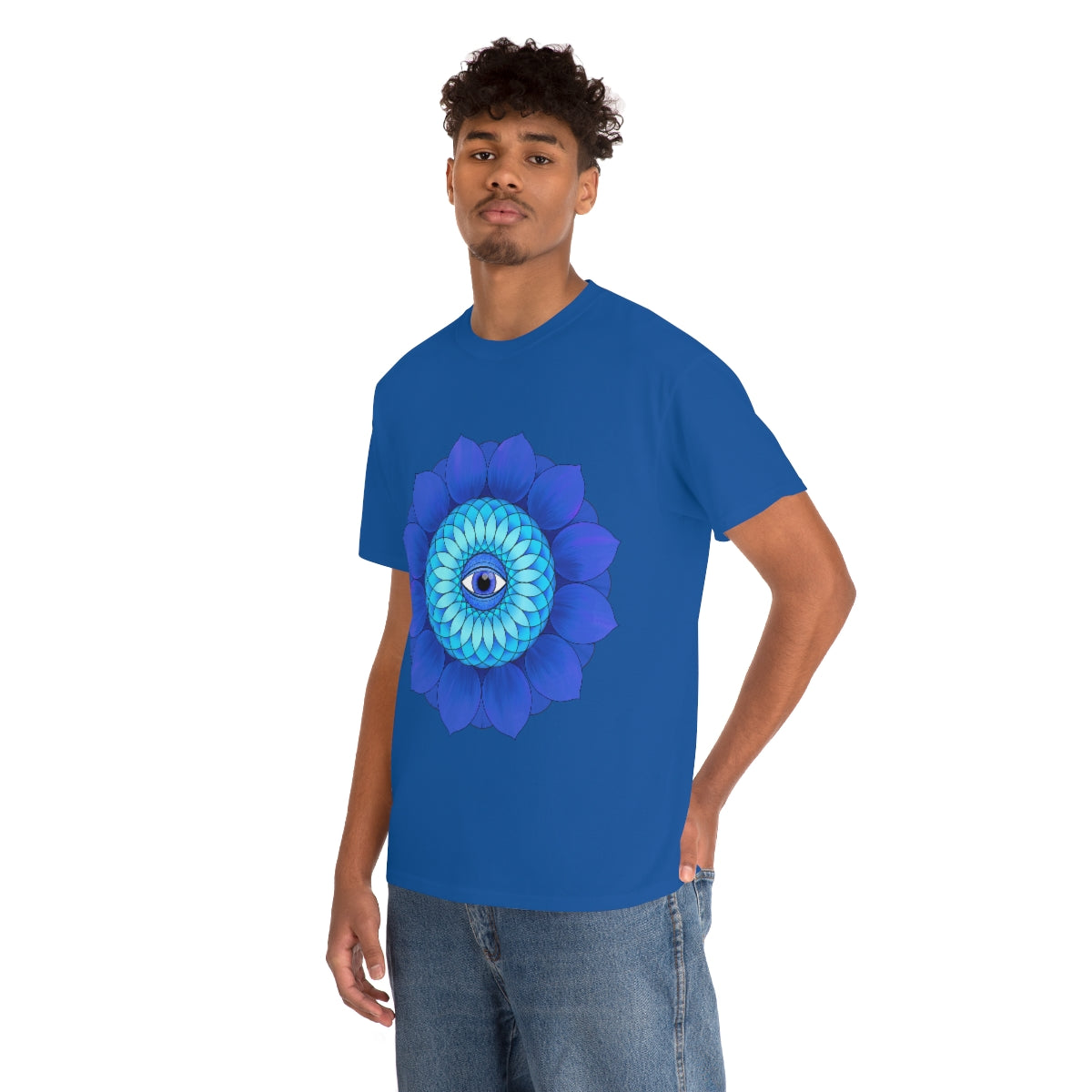 Mystic Blue Flower Cotton Shirt