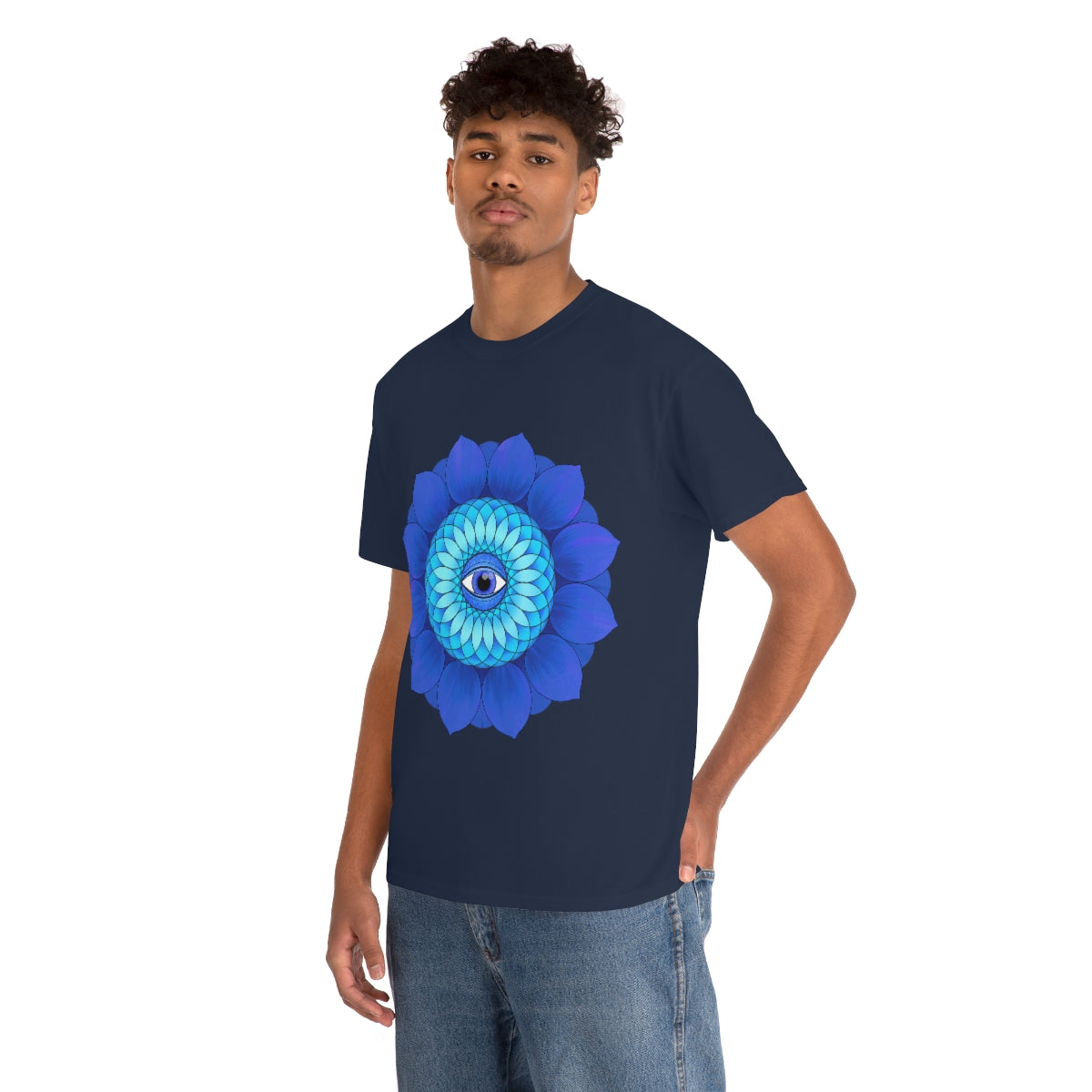 Mystic Blue Flower Cotton Shirt