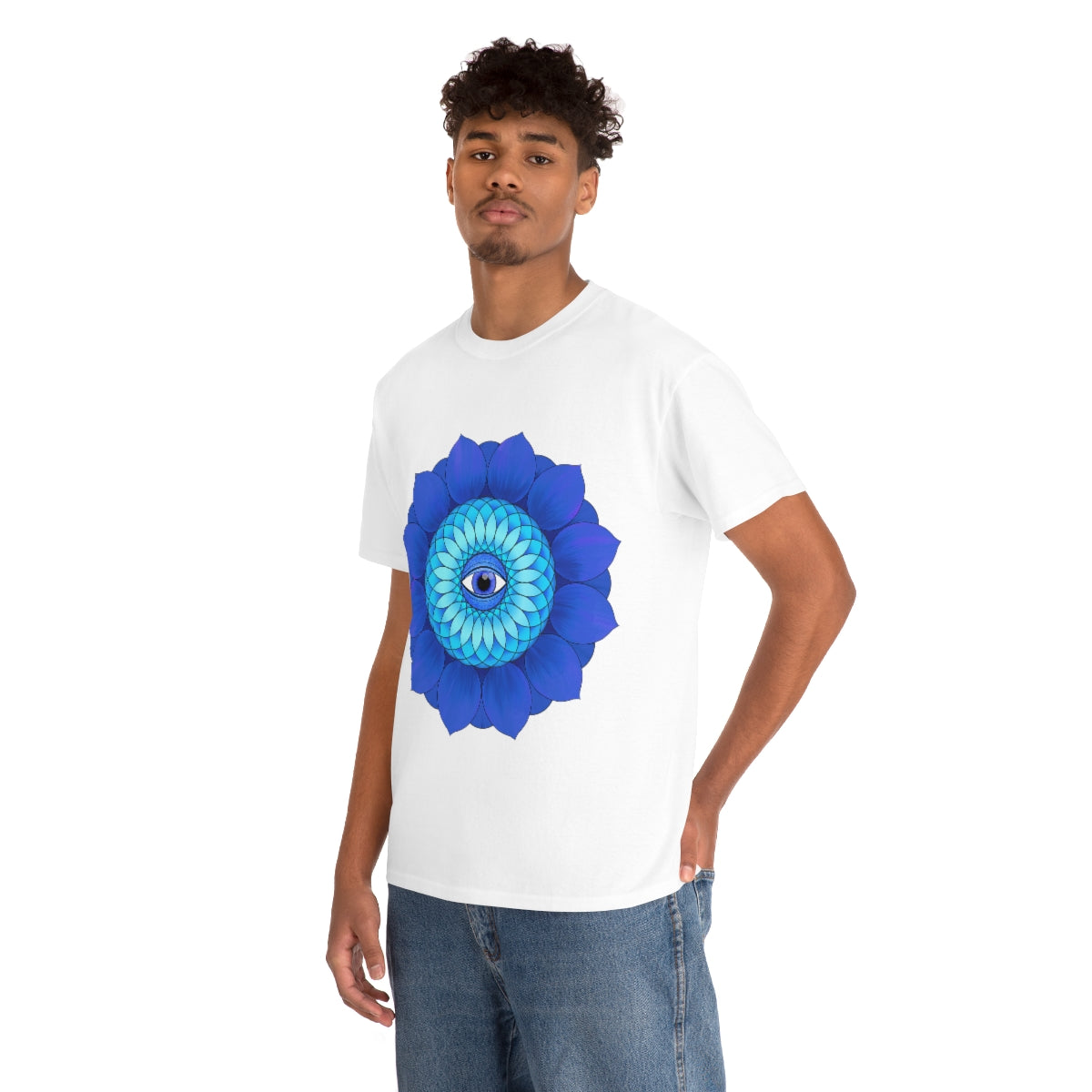 Mystic Blue Flower Cotton Shirt