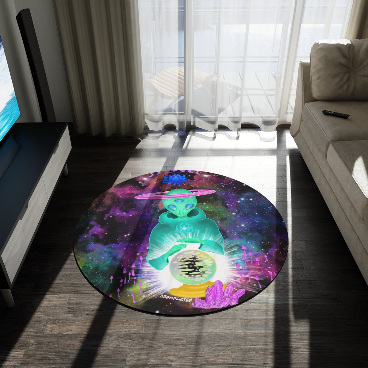Ascended Alien Large Round Area Rug