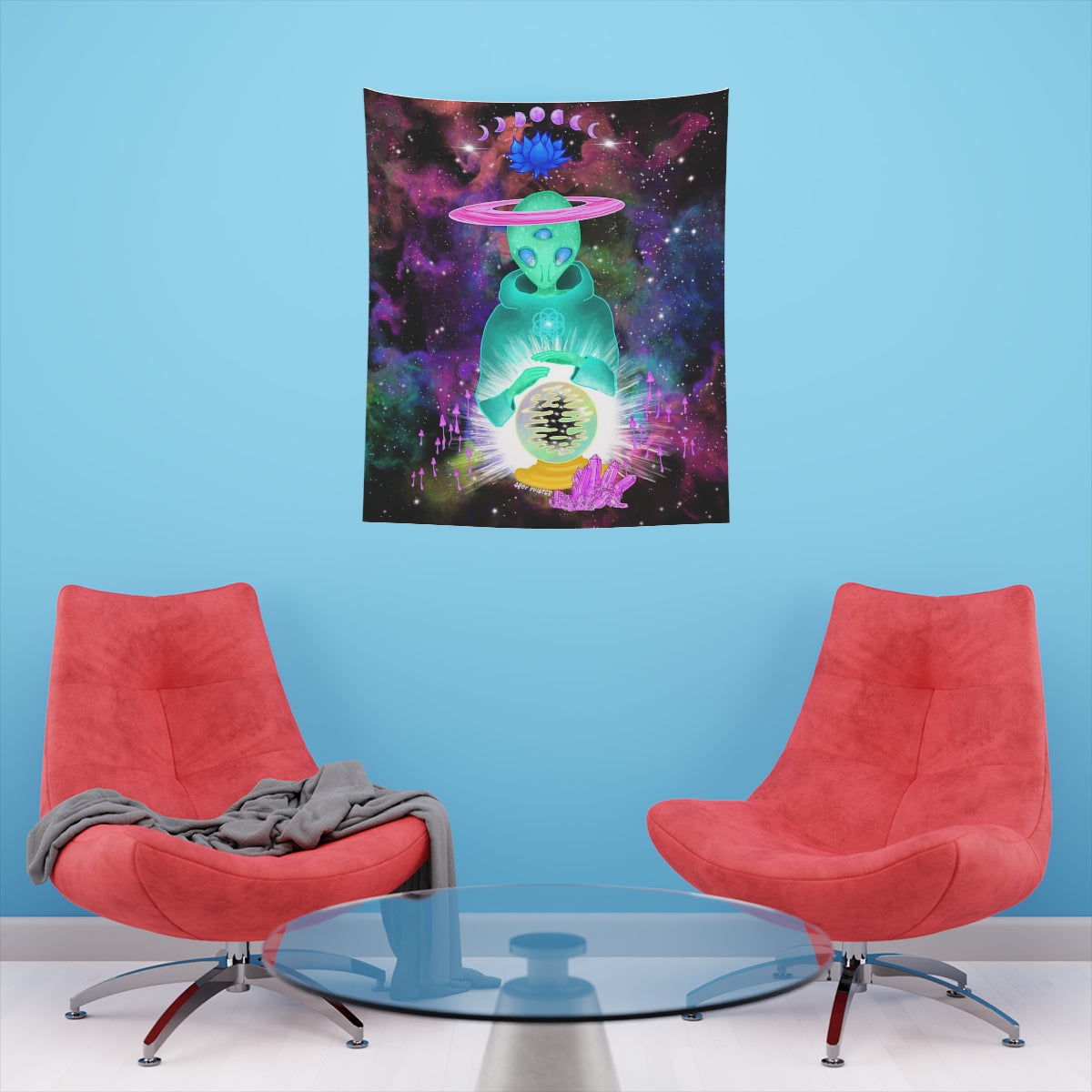 Ascended Alien  Wall Tapestry