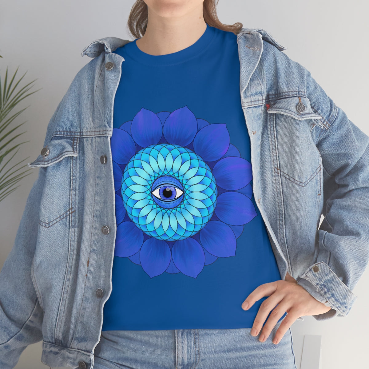 Mystic Blue Flower Cotton Shirt