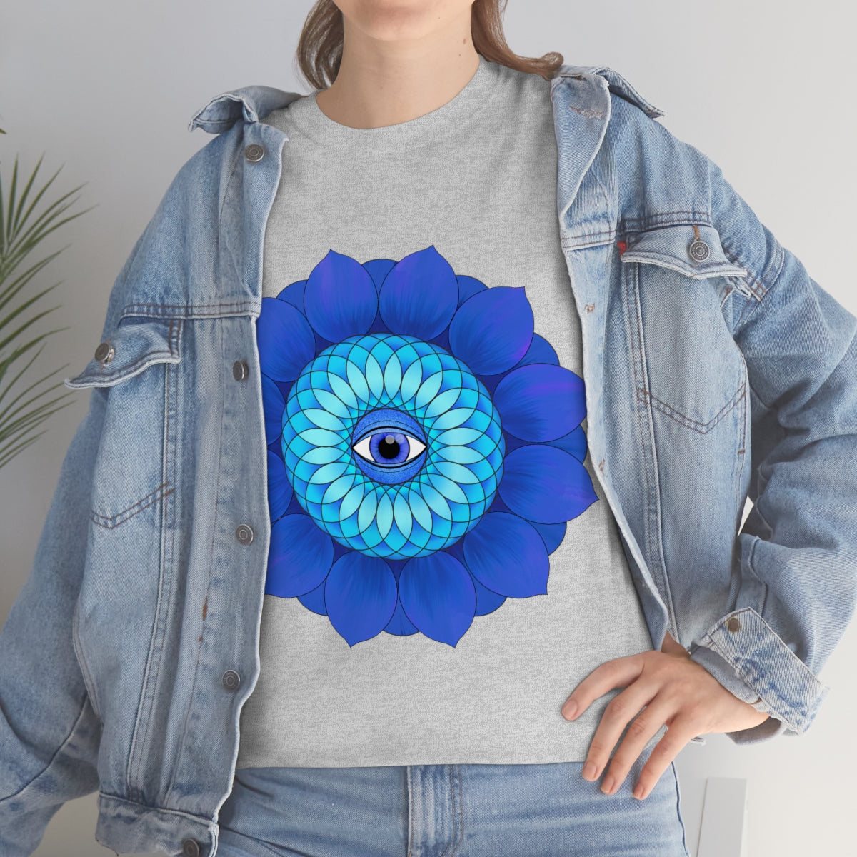 Mystic Blue Flower Cotton Shirt
