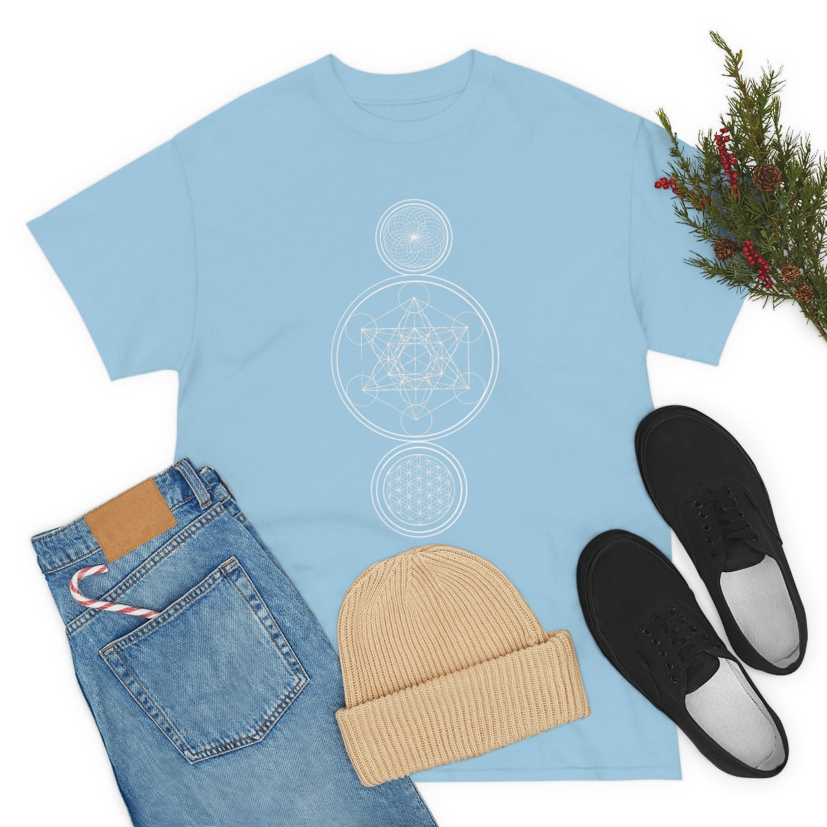 Sacred Geometry Black Cotton Shirt