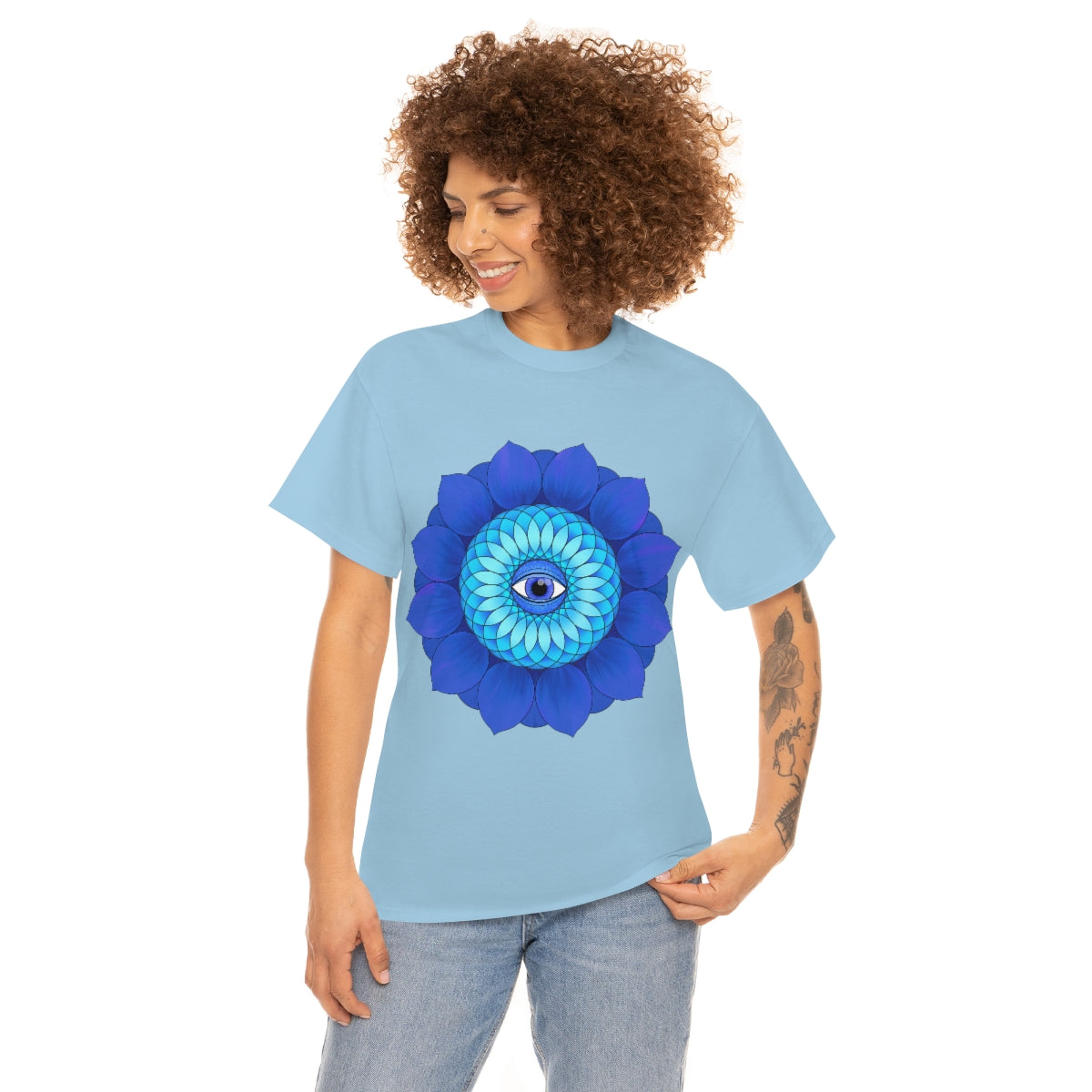 Mystic Blue Flower Cotton Shirt
