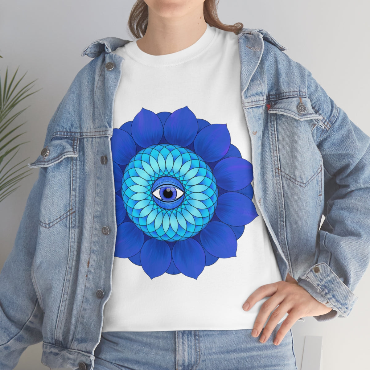 Mystic Blue Flower Cotton Shirt