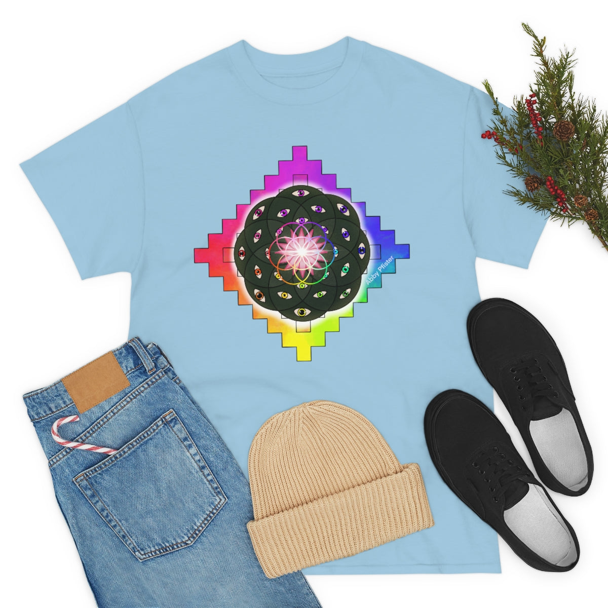 Geometric Cactus Heavy Cotton Tee