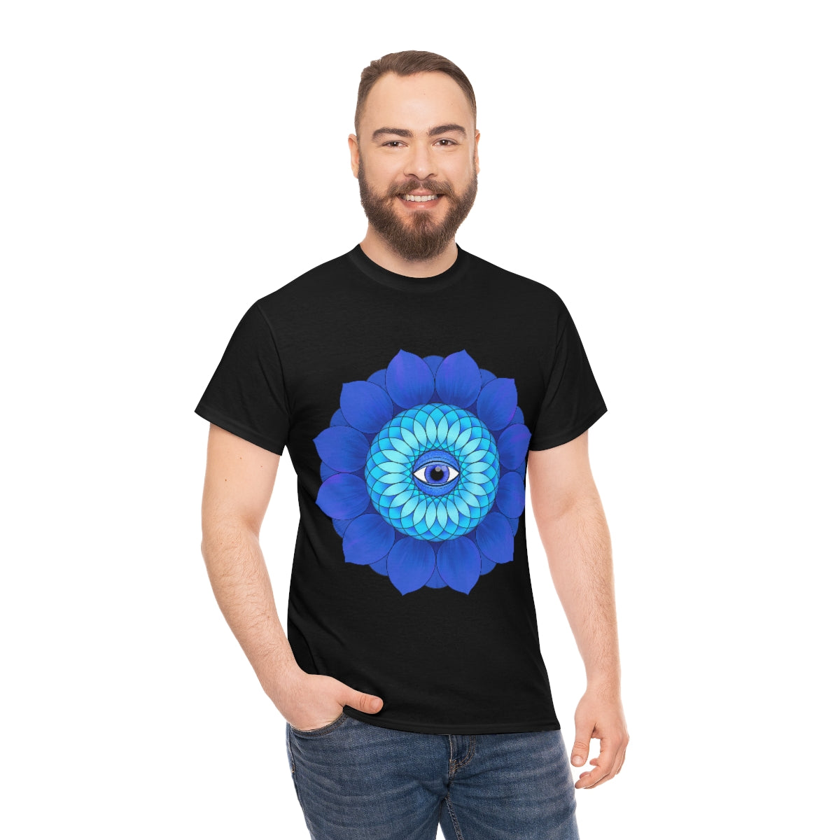 Mystic Blue Flower Cotton Shirt