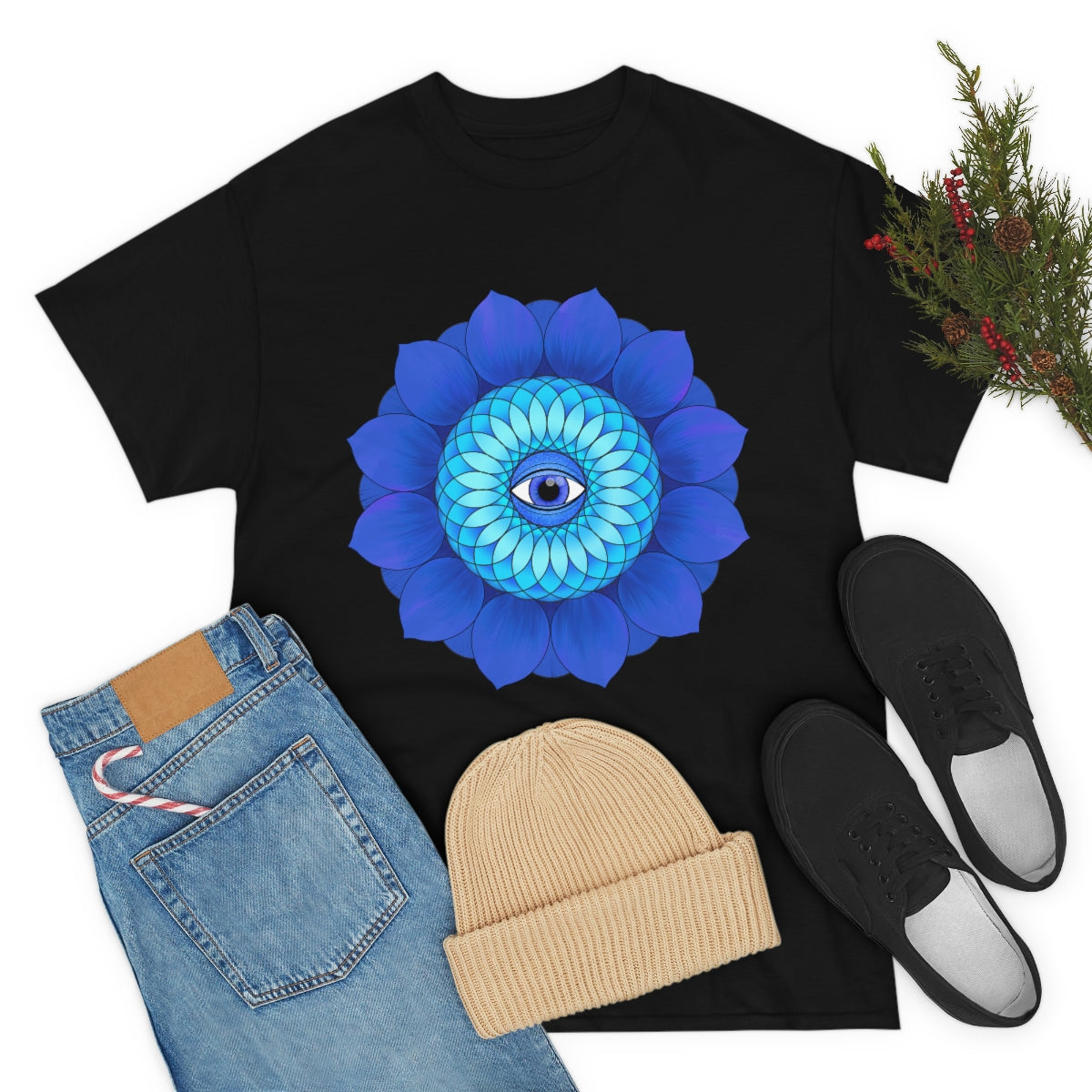 Mystic Blue Flower Cotton Shirt