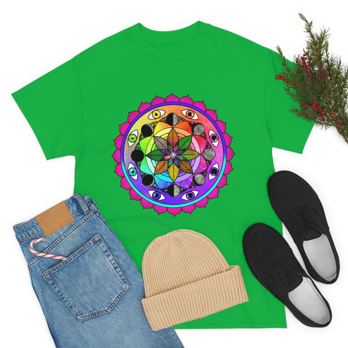 Rainbow Vision Mandala Cotton Shirt