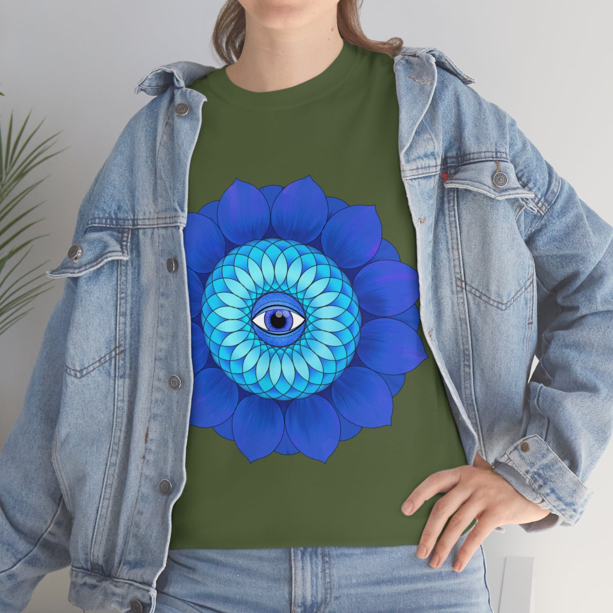 Mystic Blue Flower Cotton Shirt