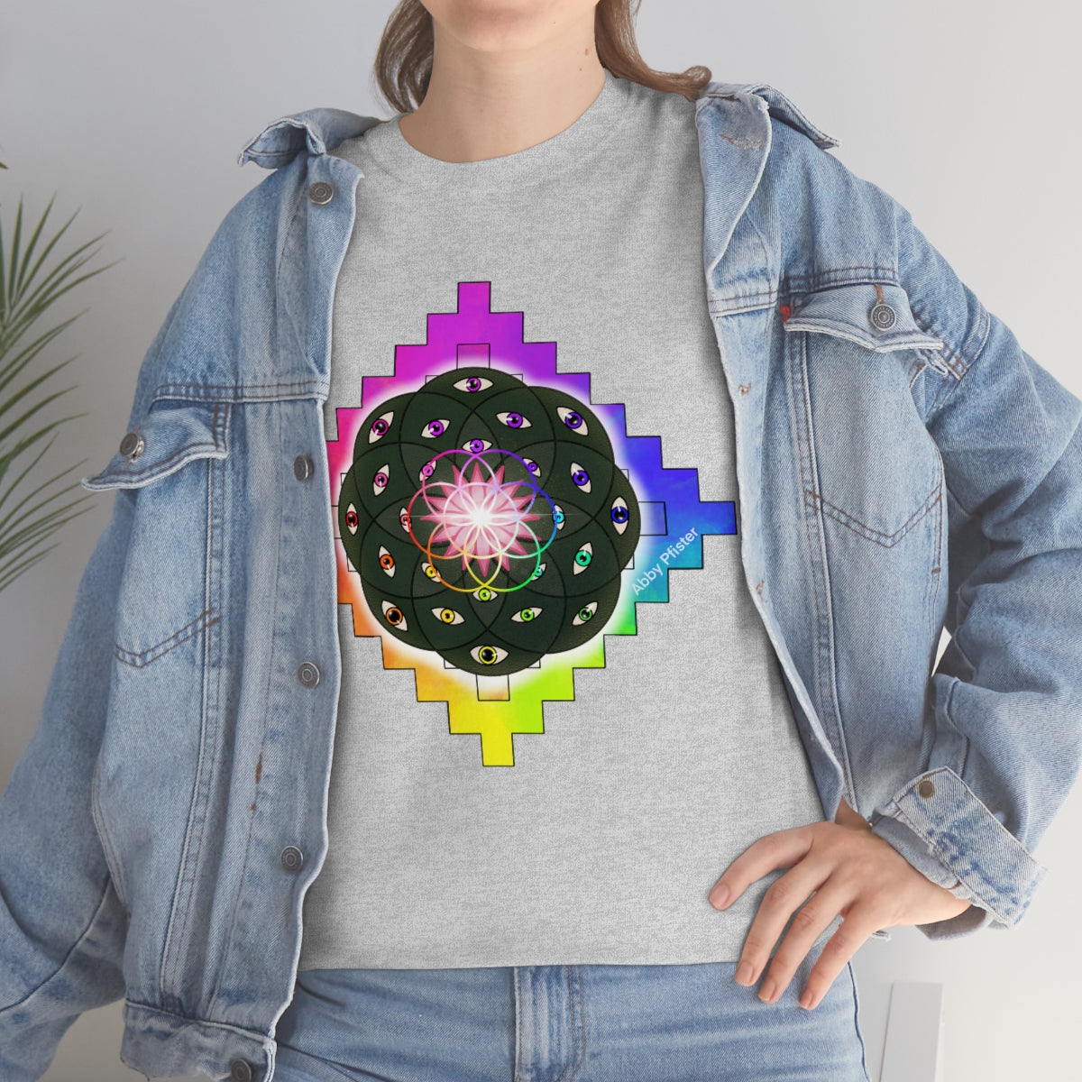 Geometric Cactus Heavy Cotton Tee