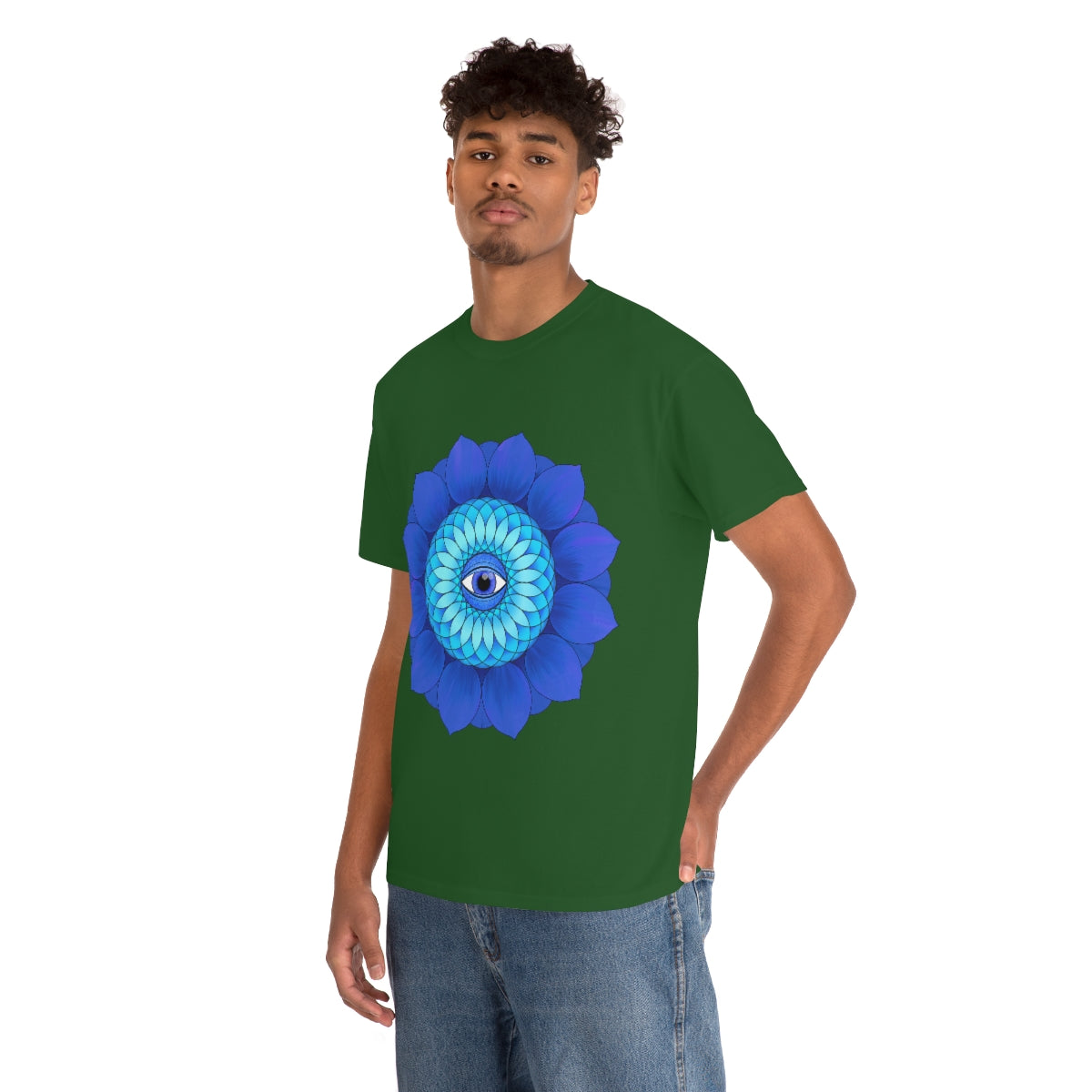 Mystic Blue Flower Cotton Shirt