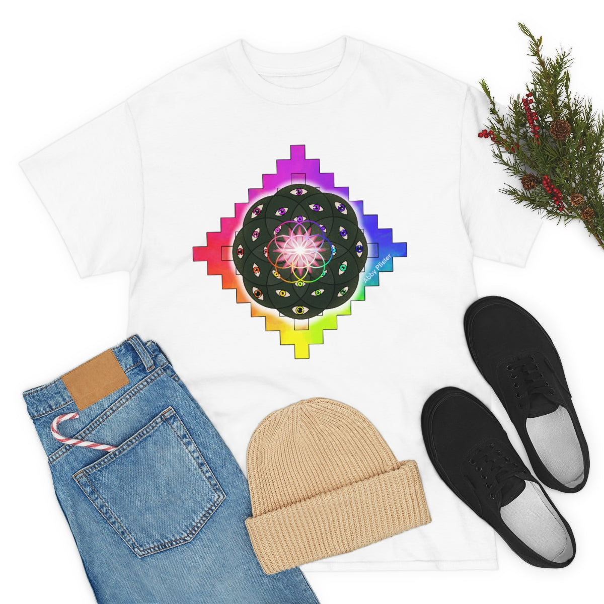 Geometric Cactus Heavy Cotton Tee