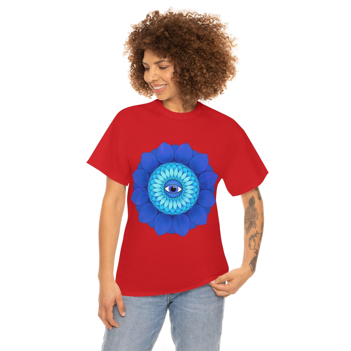 Mystic Blue Flower Cotton Shirt