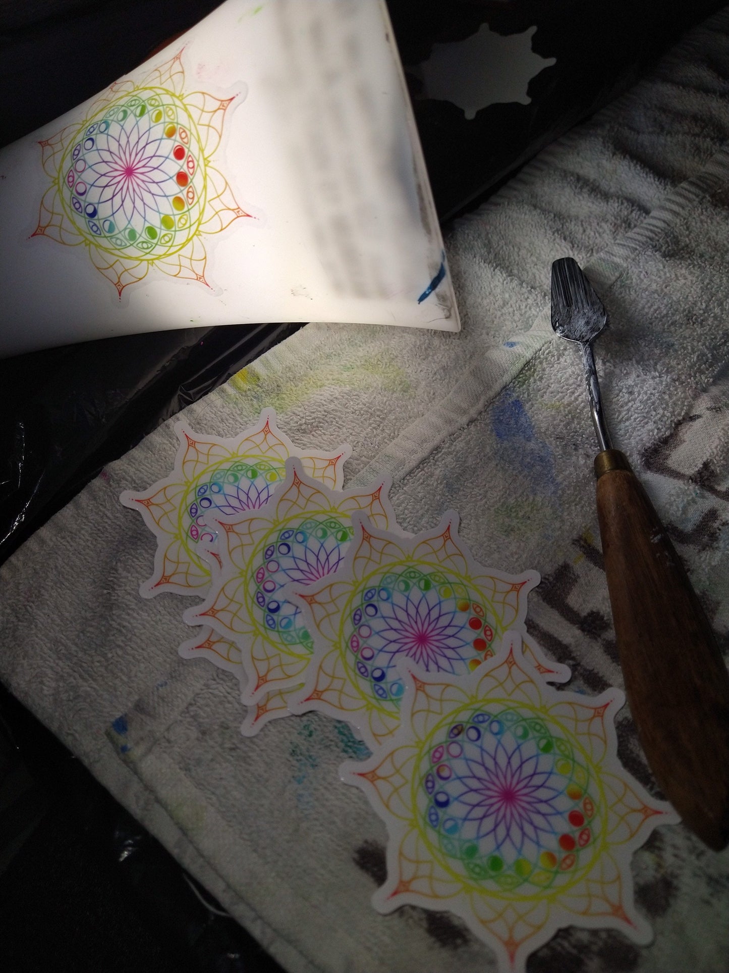Clear Rainbow Geometry Sticker