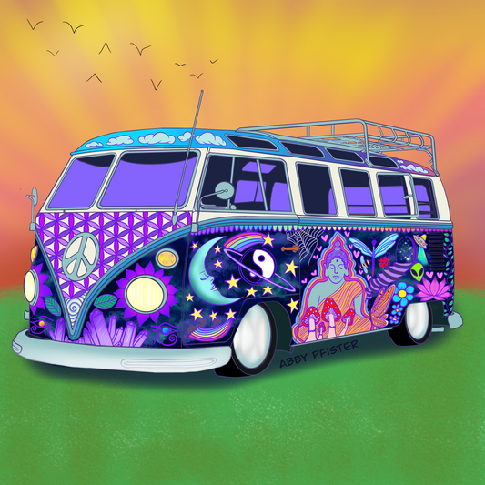 Hippie Van 8x8 print